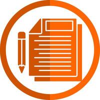 dokument glyf orange cirkel ikon vektor