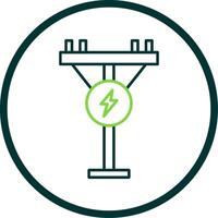 elektrisch Pole Linie Kreis Symbol vektor