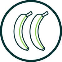 Bananen Linie Kreis Symbol vektor