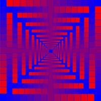 abstrakt geometrisch Muster im das bilden von rot Quadrate auf ein Blau Hintergrund vektor