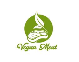 vegan Fleisch Symbol von Gemüse Steak und Pflanze Blatt vektor