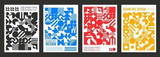 Duotone abstrakt modern geometrisch Muster Plakate vektor