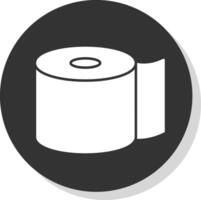 toalett papper glyf grå cirkel ikon vektor