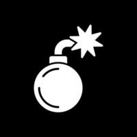 umgekehrtes Symbol für Bombenglyphe vektor