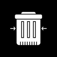avfall minskning glyf omvänd ikon vektor
