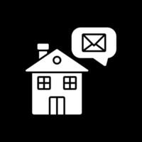 Zuhause Botschaft Glyphe invertiert Symbol vektor