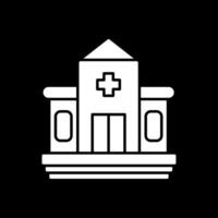 Krankenhaus-Glyphe invertiertes Symbol vektor