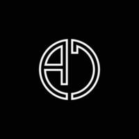 ac-Monogramm-Logo-Kreis-Band-Stil-Umriss-Design-Vorlage vektor