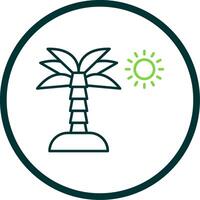 Palme Baum Linie Kreis Symbol vektor