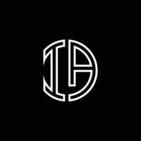 ia Monogramm Logo Kreis Band Stil Umriss Designvorlage vektor