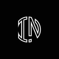 in Monogramm-Logo-Kreisband-Stil-Umriss-Design-Vorlage vektor