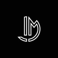 lm monogram logotyp cirkel band stil disposition designmall vektor