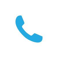 Blau Telefon eben Symbol isoliert auf Weiß Hintergrund vektor