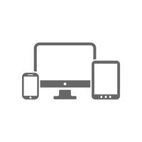 grå mottaglig design för webb- dator skärm, smartphone, läsplatta ikoner uppsättning isolerat på vit bakgrund vektor
