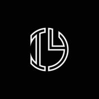 iy Monogramm Logo Kreis Band Stil Umriss Designvorlage vektor