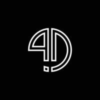 Pd Monogramm Logo Kreis Band Stil Umriss Designvorlage vektor