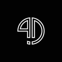 pd monogram logotyp cirkel band stil disposition designmall vektor