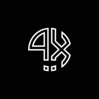 px Monogramm Logo Kreis Band Stil Umriss Designvorlage vektor