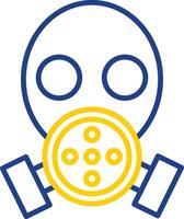 Gasmaskenlinie zweifarbiges Symbol vektor