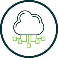 Wolke Server Linie Kreis Symbol vektor