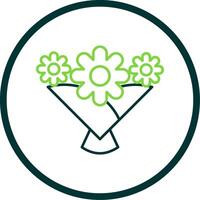 Blume Strauß Linie Kreis Symbol vektor