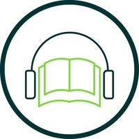 Audio- Buch Linie Kreis Symbol vektor