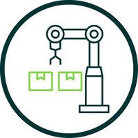 industriell Roboter Linie Kreis Symbol vektor