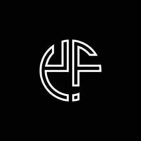 yf monogram logotyp cirkel band stil kontur designmall vektor