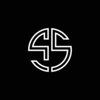 ss monogram logotyp cirkel band stil disposition designmall vektor