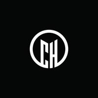 ch monogram logotyp isolerad med en roterande cirkel vektor