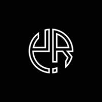 Jahr Monogramm Logo Kreis Band Stil Umriss Designvorlage vektor