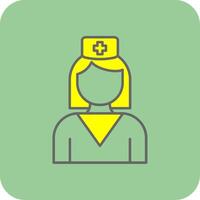 sjuksköterska fylld gul ikon vektor