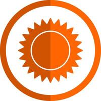 Sol glyf orange cirkel ikon vektor