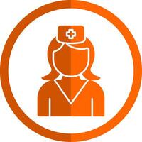 sjuksköterska glyf orange cirkel ikon vektor
