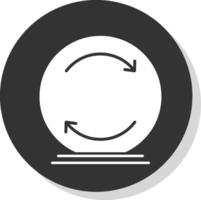 ladda om glyf grå cirkel ikon vektor