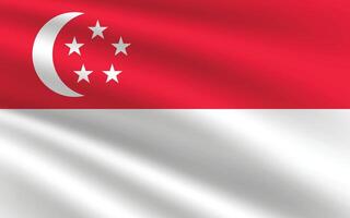 Singapur Flagge Vektor Illustration. Singapur National Flagge. winken Singapur Flagge.