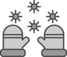 vinter- handskar fylla ikon vektor