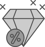 diamant fylla ikon vektor