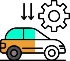 Auto Einstellung gefüllt Hälfte Schnitt Symbol vektor