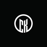 ck monogram logotyp isolerad med en roterande cirkel vektor