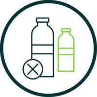 Nein Plastik Flaschen Linie Kreis Symbol vektor