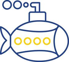 U-Boot-Linie zweifarbiges Symbol vektor