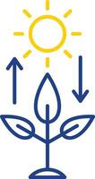 Photosynthese Linie zwei Farbe Symbol vektor
