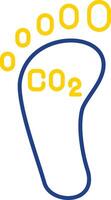 CO2-Fußabdruck-Linie zweifarbiges Symbol vektor