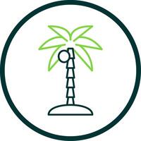 Kokosnuss Baum Linie Kreis Symbol vektor