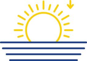 Sonnenuntergangslinie zweifarbiges Symbol vektor