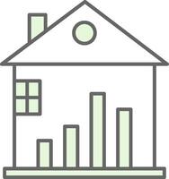 verklig egendom statistik fylla ikon vektor