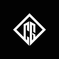 cg-Logo-Monogramm mit quadratischer Designvorlage im Rotationsstil vektor