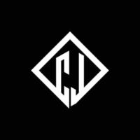 cl logotyp monogram med fyrkantig roterande stil designmall vektor