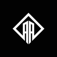 aa logotyp monogram med fyrkantig roterande stil designmall vektor